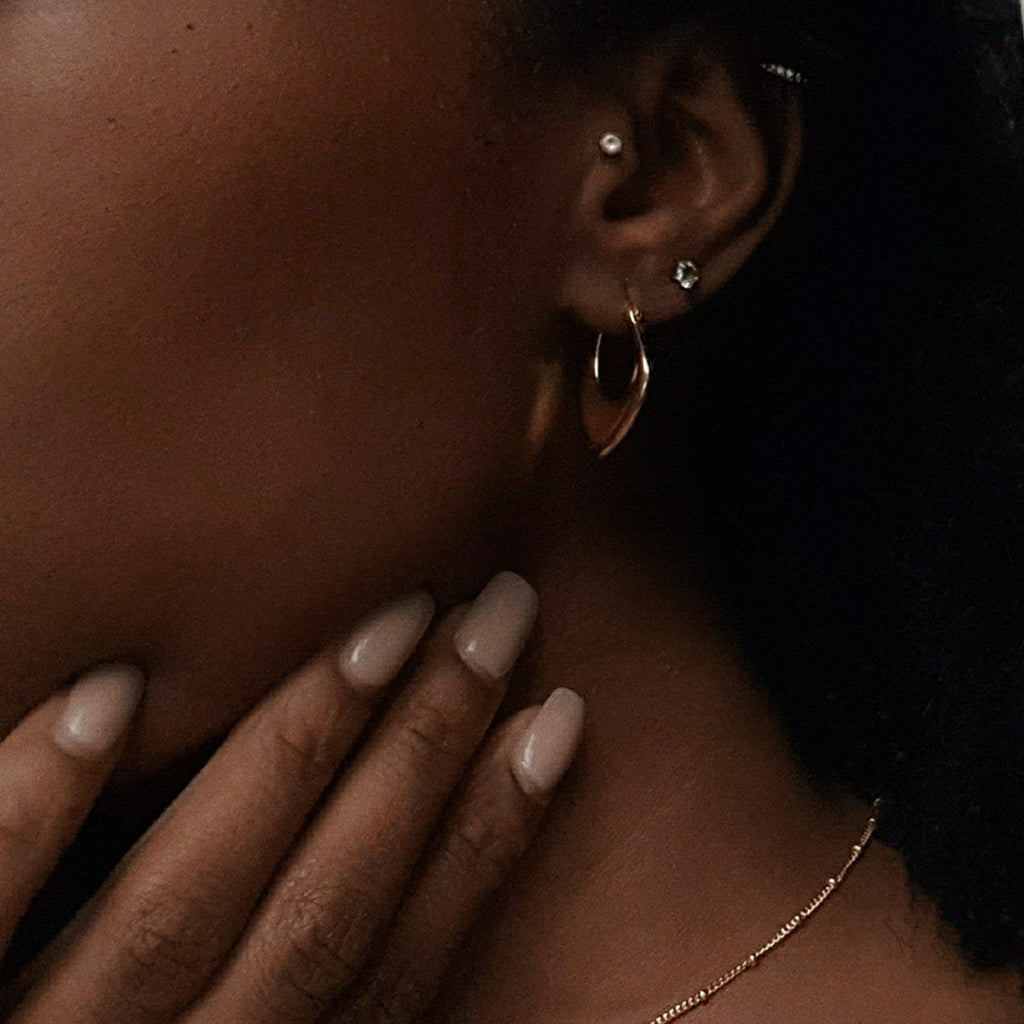 Ashley Gold-Tone Irregular Hoop Earrings - trybe jewellery
