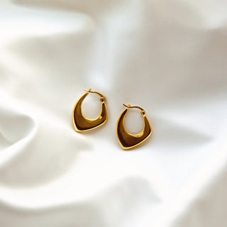 Ashley Gold-Tone Irregular Hoop Earrings - trybe jewellery
