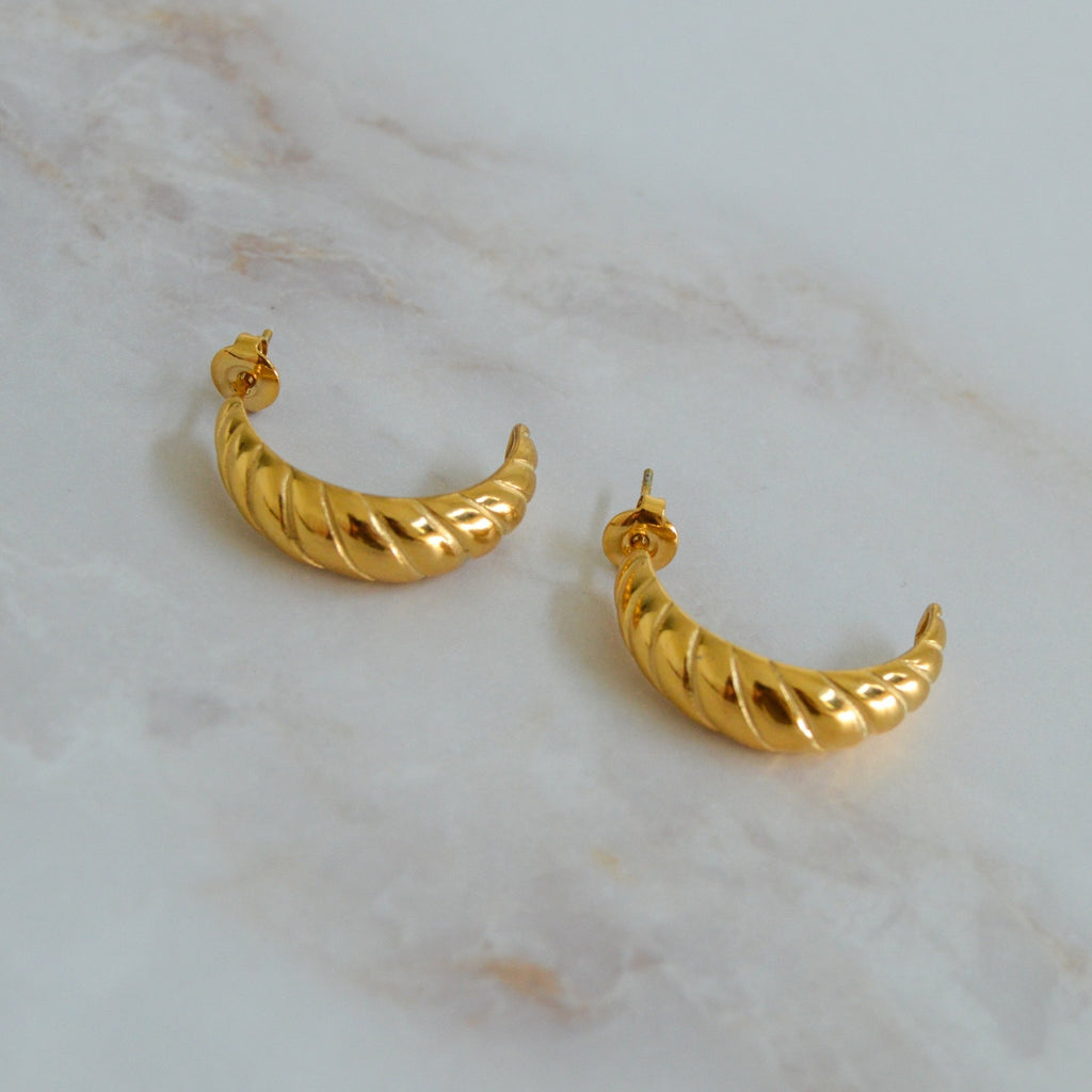 Camille Gold-plated hoop earrings - Adelfi London