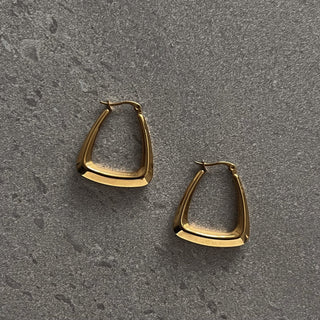 Geometric Triangle Hoop Earrings - Adelfi London