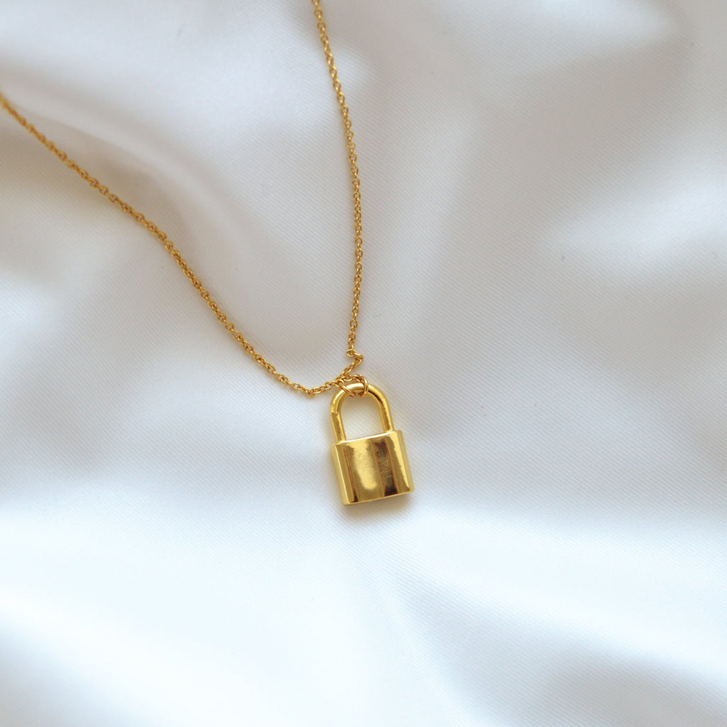 Gold-plated Padlock necklace - trybe jewellery