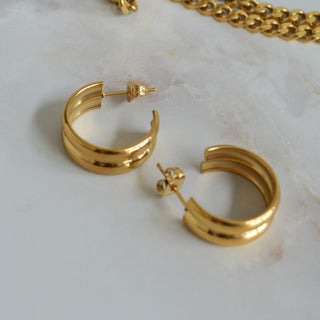 Harley Gold-plated hoop earrings - Adelfi London