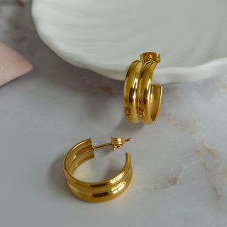 Harley Gold-plated hoop earrings - Adelfi London