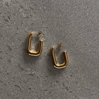 Isla U-Shaped Geometric Earrings - Adelfi London