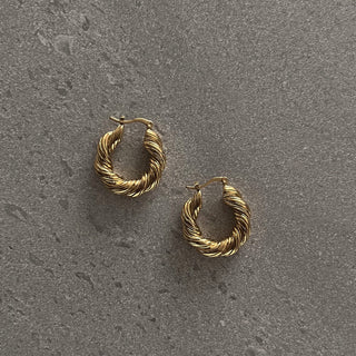 Kyla Bold Twist Hoop Earrings - Adelfi London