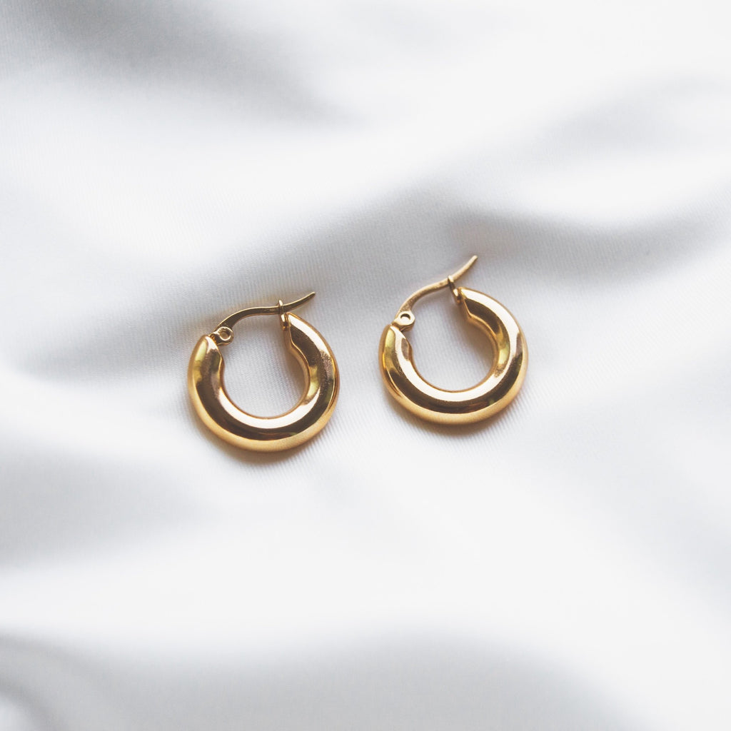 Mini Cleo Gold Hoop Earrings - trybe jewellery