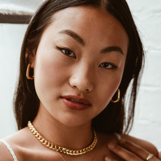 Oval Gold-plated hoop earrings - Adelfi London