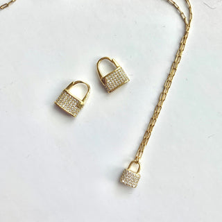 Padlock Pave Earring - trybe jewellery