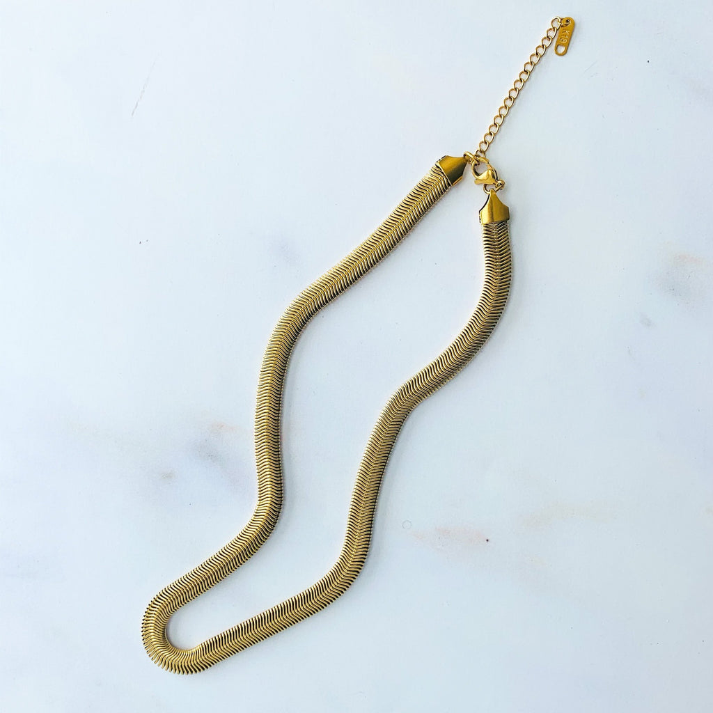 Thick Snake Chain Gold Necklace - trybe jewellery